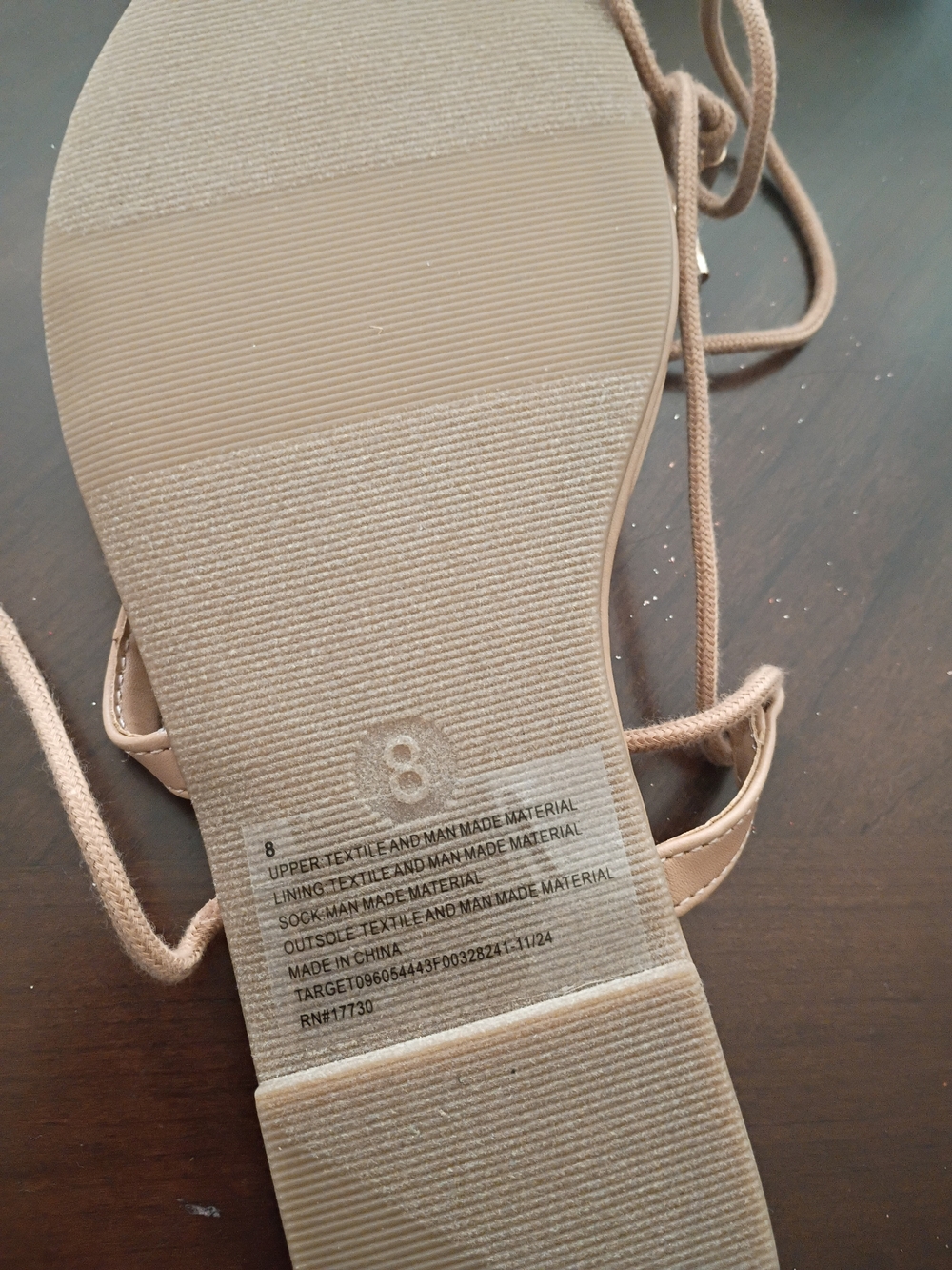Women's Tan Lace-Up Flat Sandals - Picture 4 of 4